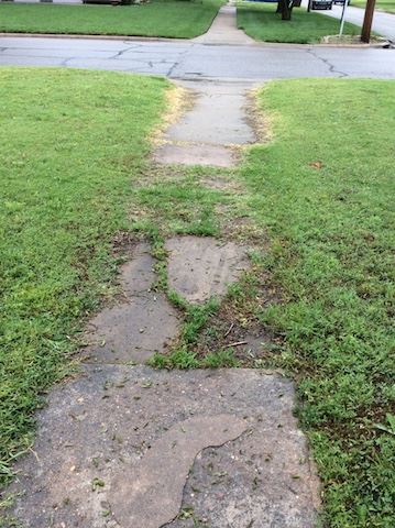 Sidewalk with green grass border