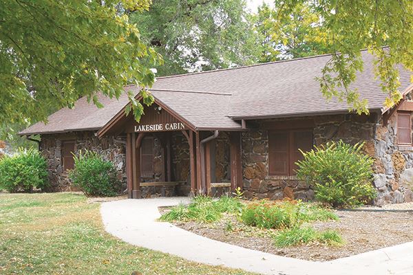Lakeside cabin outside